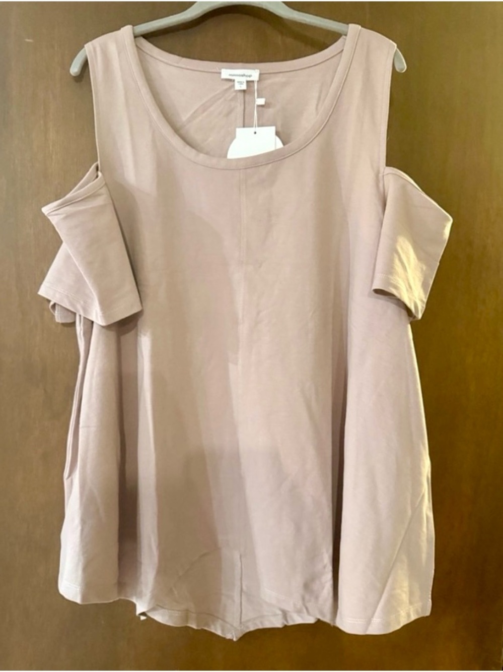 Cold shoulder top with jagged hem by Mittoshop- I have Mauve and Ivory